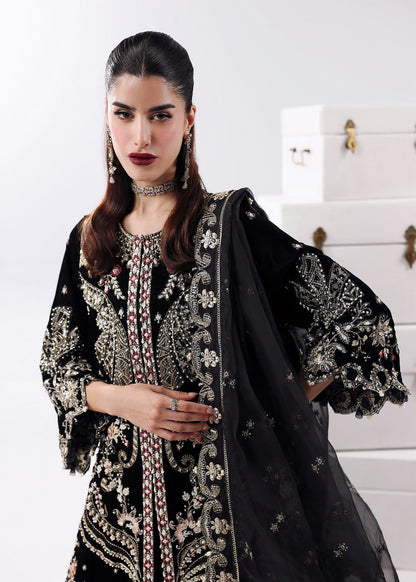 Sardinia | Lamore Luxury Handwork Edit 25 | Black Swan - Wedding Dress - available at Maria Faisal in UK and USA.