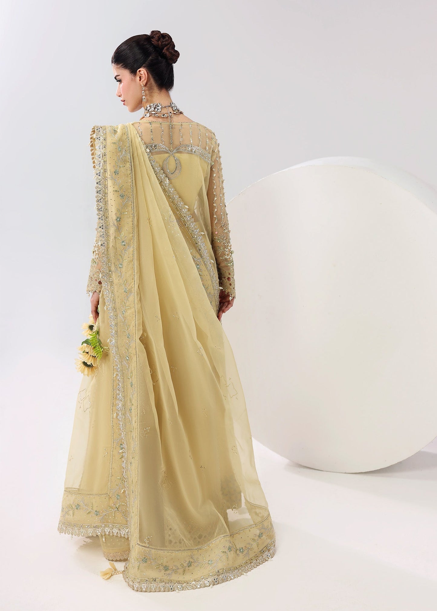 Sardinia | Lamore Luxury Handwork Edit 25 | Amber haze - Wedding Dress - available at Maria Faisal in UK and USA.