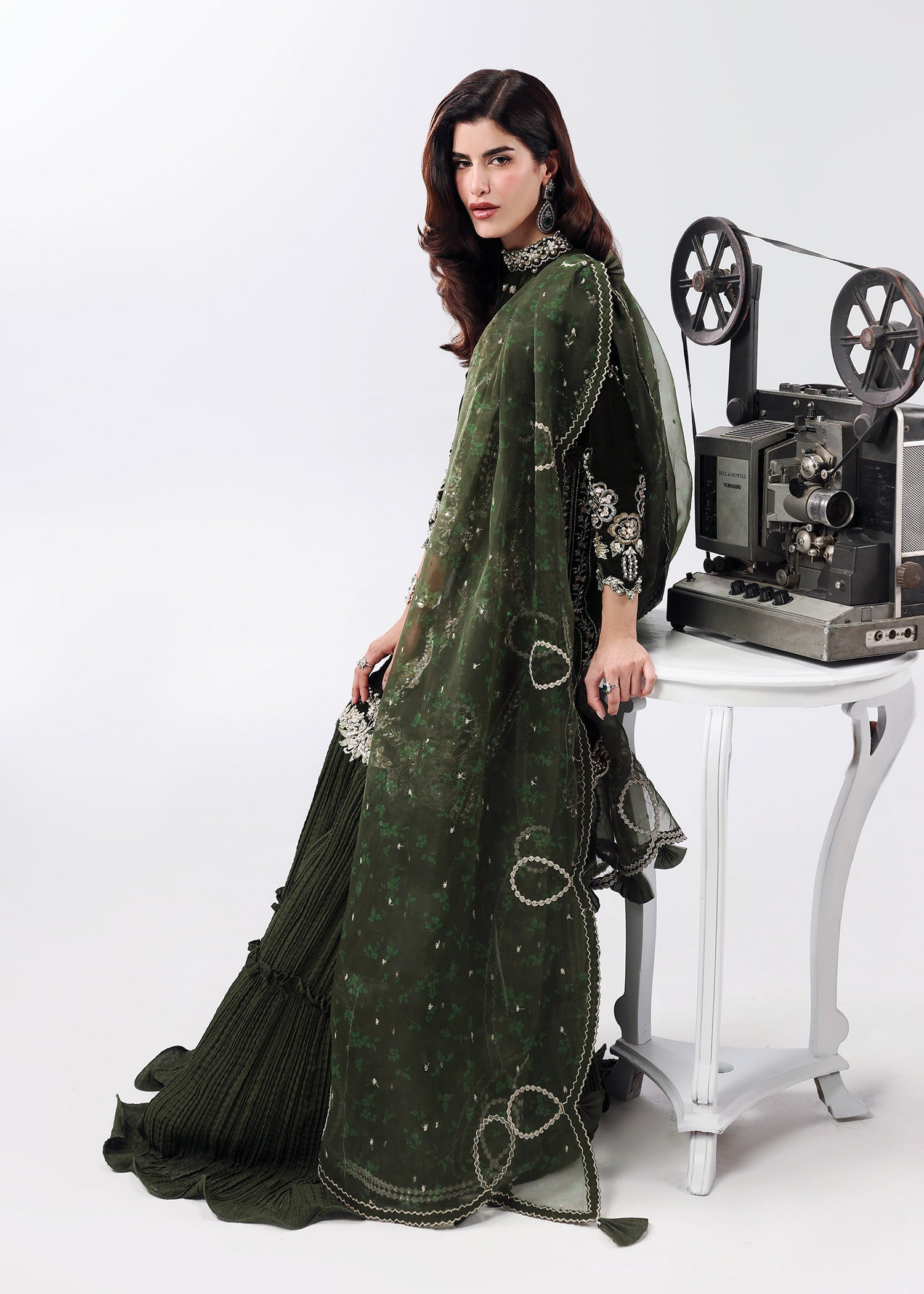 Sardinia | Lamore Luxury Handwork Edit 25 | Black Swan - Wedding Dress - available at Maria Faisal in UK and USA.