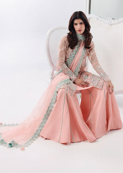 Sardinia | Lamore Luxury Handwork Edit 25 | Rose Dust - Wedding Dress - available at Maria Faisal in UK and USA.