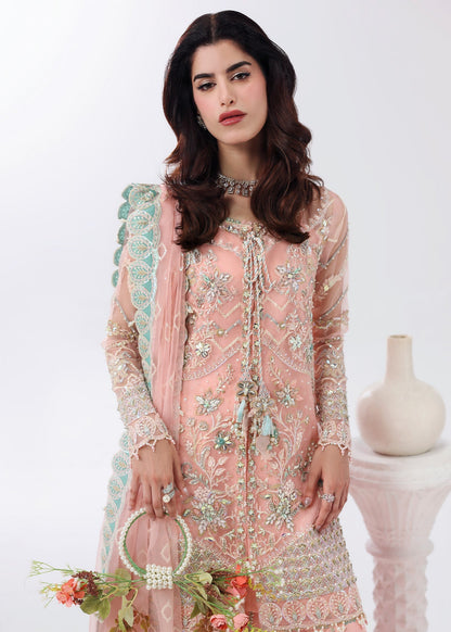 Sardinia | Lamore Luxury Handwork Edit 25 | Rose Dust - Wedding Dress - available at Maria Faisal in UK and USA.