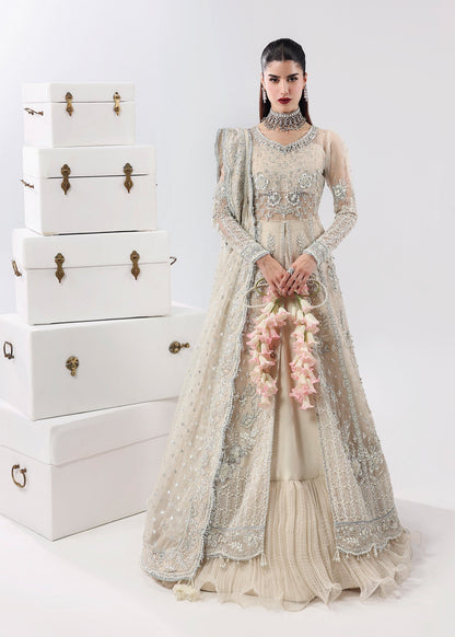 Sardinia | Lamore Luxury Handwork Edit 25 | Pearl Mist - Wedding Dress - available at Maria Faisal in UK and USA.