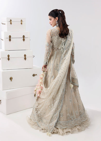 Sardinia | Lamore Luxury Handwork Edit 25 | Pearl Mist - Wedding Dress - available at Maria Faisal in UK and USA.