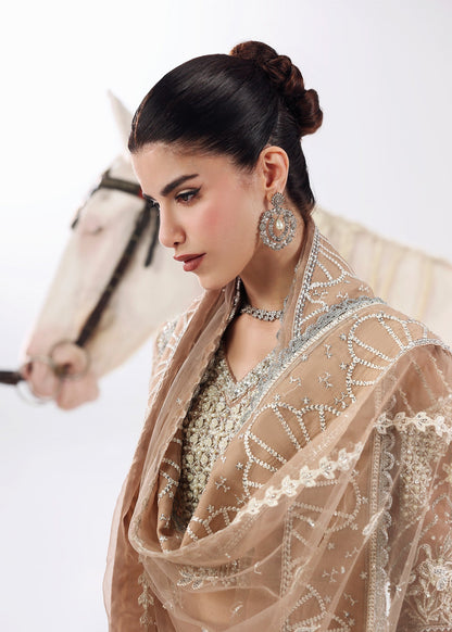 Sardinia | Lamore Luxury Handwork Edit 25 | Silk Whisper - Wedding Dress - available at Maria Faisal in UK and USA.