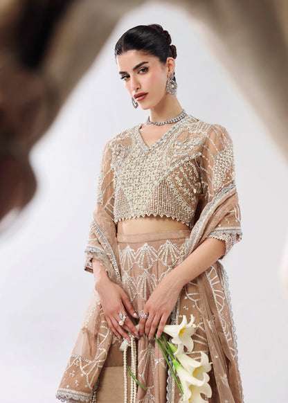 Sardinia | Lamore Luxury Handwork Edit 25 | Silk Whisper - Wedding Dress - available at Maria Faisal in UK and USA.