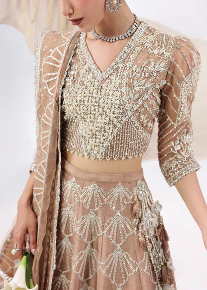 Sardinia | Lamore Luxury Handwork Edit 25 | Silk Whisper - Wedding Dress - available at Maria Faisal in UK and USA.