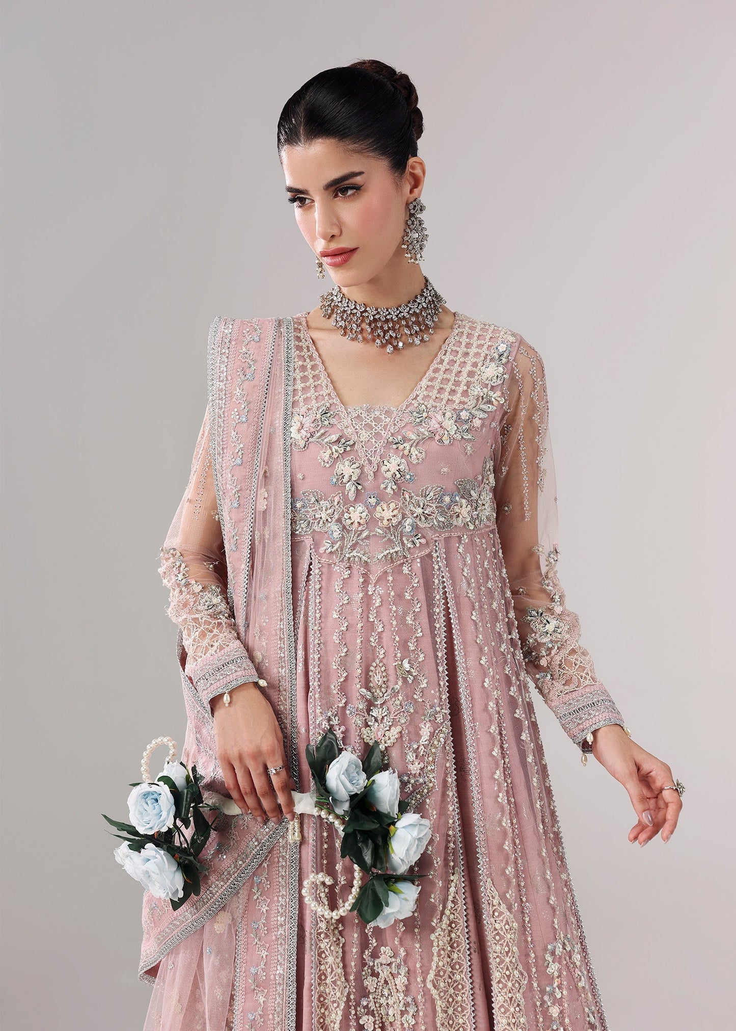 Sardinia | Lamore Luxury Handwork Edit 25 | Lilac luxe - Wedding Dress - available at Maria Faisal in UK and USA.