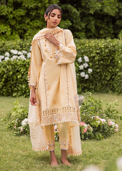 Sadaf Fawad Khan | Lawn 24 | Zaphira (A) - Designer Dress with Intricate embroidery and embellishments. Shop elegent wedding dress at Maria Faisal.