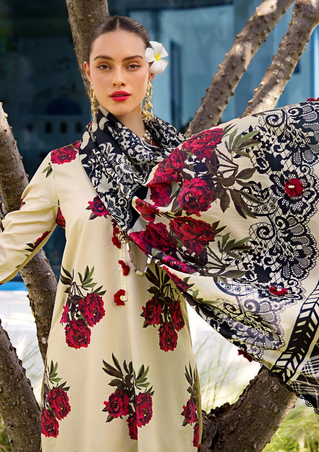 Elaf Premium | Prints Collection 2024 | EOP-03A SWAN - Ladies Clothes - Maria Faisal