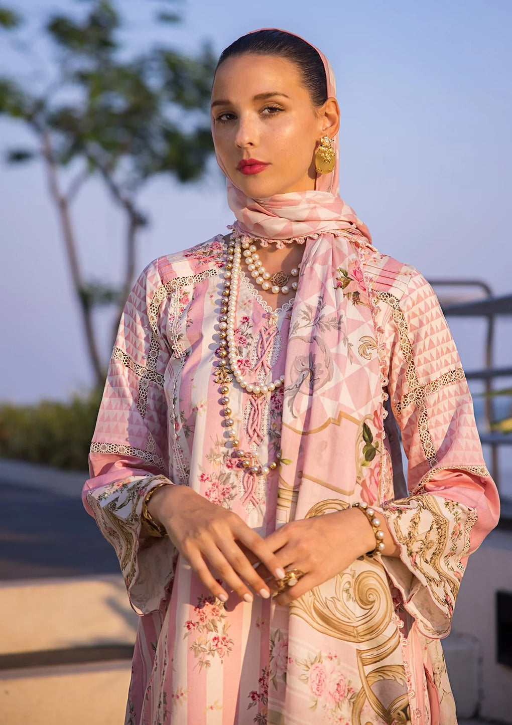 Elaf Premium | Prints Collection 2024 | EOP-04A THAI BLOOM - Ladies Clothes - Maria Faisal