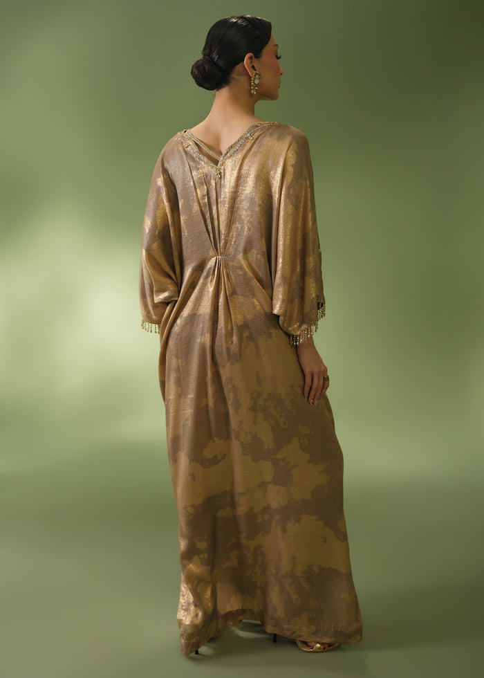 Jeem | Celestial Luxe Formals | ELIA BEIGE KAFTAN - Formal Dress - available at Maria Faisal in UK and USA.