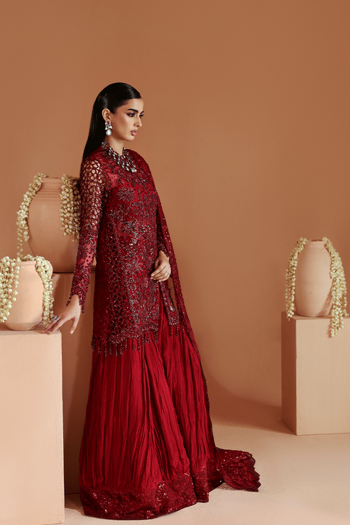 Emaan Adeel | Celestique Formals 25 | SCARLET - Formal Wear - available at Maria Faisal in UK and USA