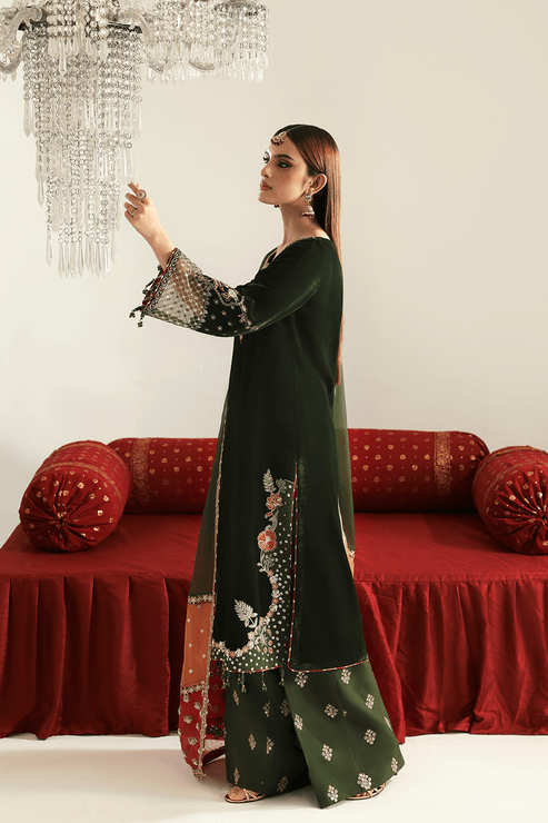 Emaan Adeel | Zarposh Velvet 25 | AARISH - Formal Wear - available at Maria Faisal in UK and USA