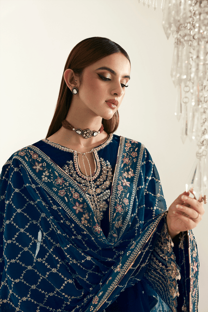 Emaan Adeel | Zarposh Velvet 25 | JAHANARA - Formal Wear - available at Maria Faisal in UK and USA