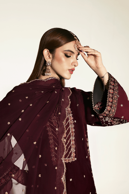 Emaan Adeel | Zarposh Velvet 25 | KANWAL - Formal Wear - available at Maria Faisal in UK and USA
