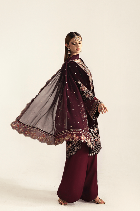 Emaan Adeel | Zarposh Velvet 25 | KANWAL - Formal Wear - available at Maria Faisal in UK and USA
