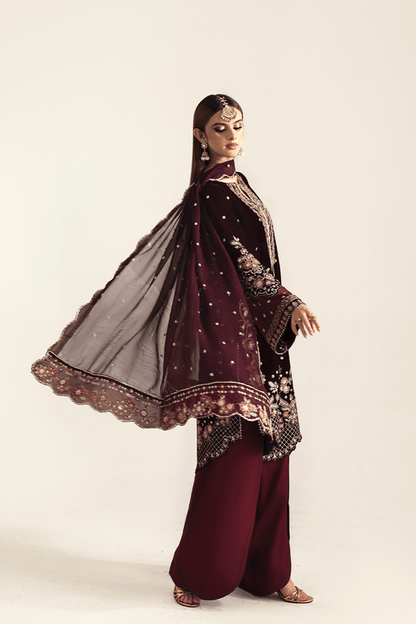 Emaan Adeel | Zarposh Velvet 25 | KANWAL - Formal Wear - available at Maria Faisal in UK and USA