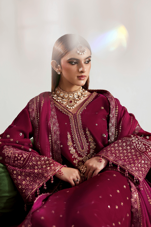 Emaan Adeel | Zarposh Velvet 25 | SHAHNAZ - Formal Wear - available at Maria Faisal in UK and USA