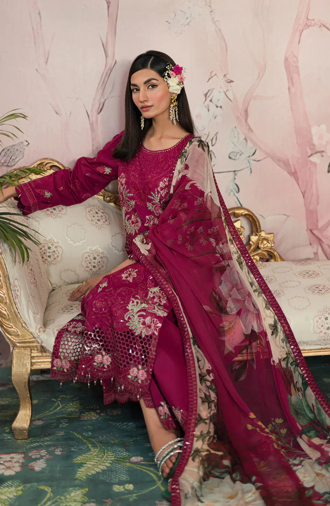 Emaan Adeel | Ayra Luxury Lawn 24 | AR-04 - Ladies Clothes - Maria Faisal