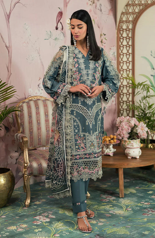 Emaan Adeel | Ayra Luxury Lawn 24 | AR-09 - Ladies Clothes - Maria Faisal