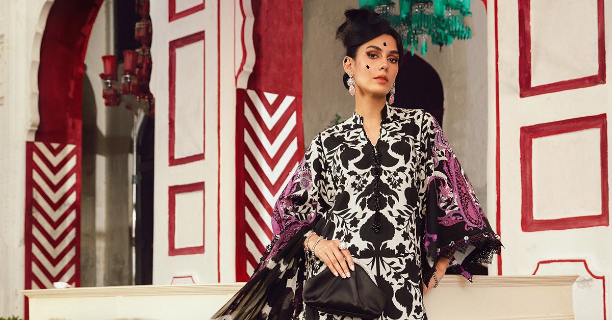 Maria B | M Prints Winter 25 | MPT-2704-B - Casual Dress - available at Maria Faisal in UK and USA.