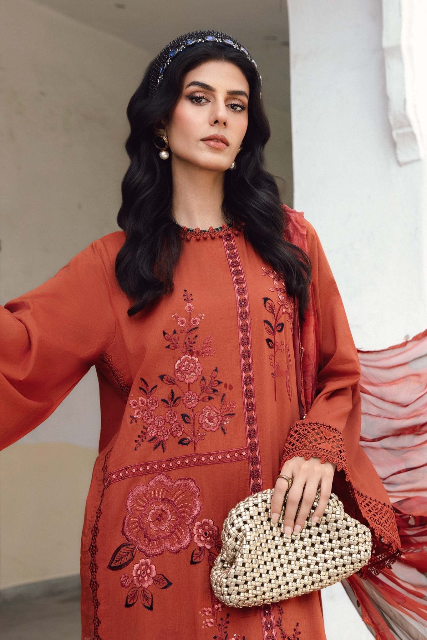 Maria B | M Prints Winter 25 | MPT-2701-B - Casual Dress - available at Maria Faisal in UK and USA.