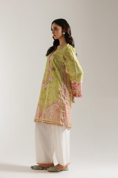 Ethnc | Rozana Collection | Embroidered Suit - is Lime dress from Ethnic - Maria Faisal