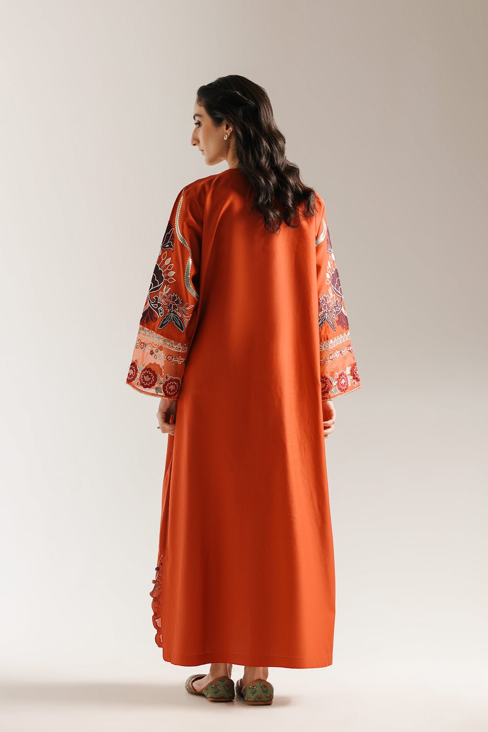 Ethnic | Rozana Collection 25 | Embroidered Dress 01A - is Orange dress from Ethnic - Ladies Clothes - Maria Faisal