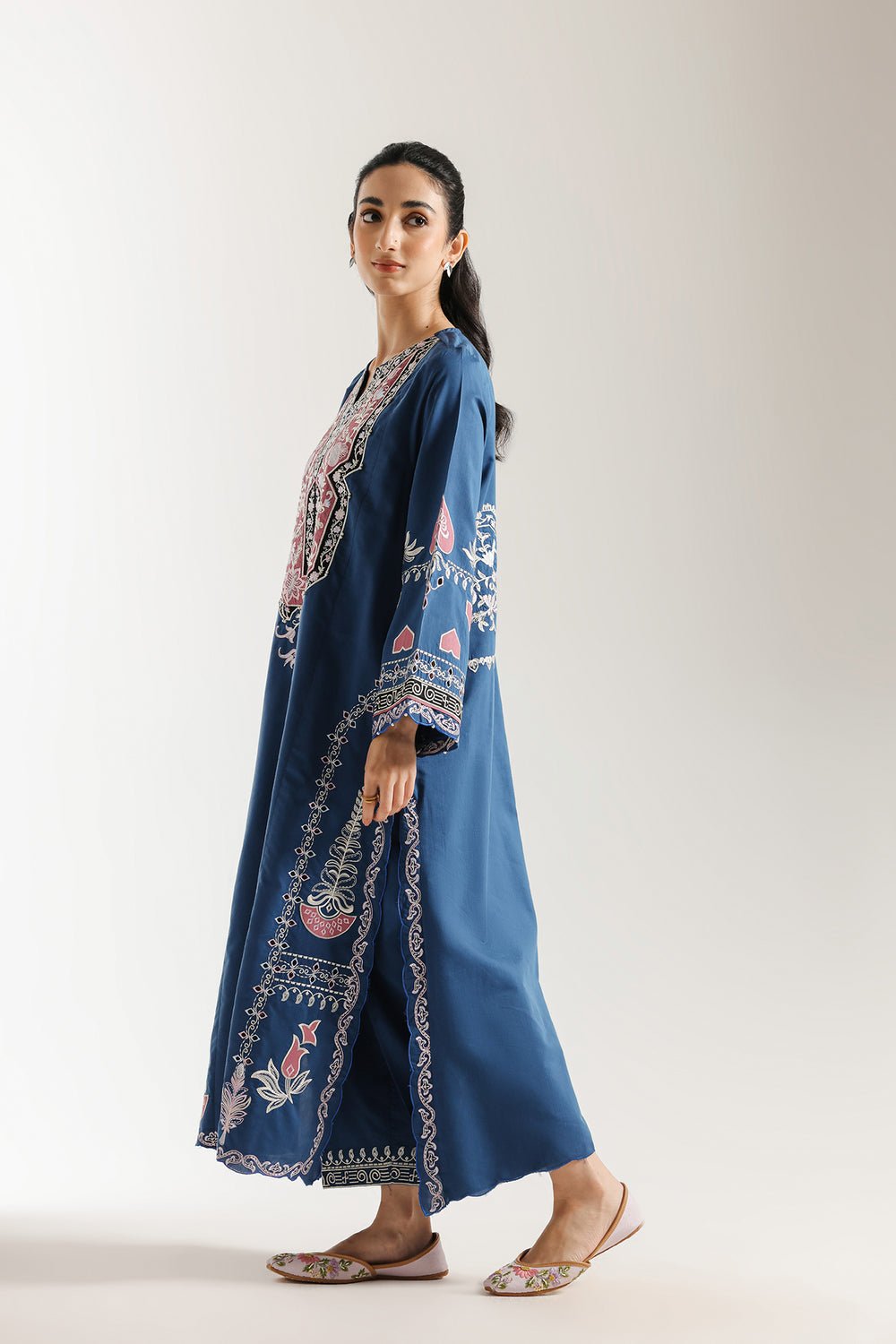 Ethnic | Rozana Collection 25 | Embroidered Dress 03A - is Royal Blue dress from Ethnic - Ladies Clothes - Maria Faisal