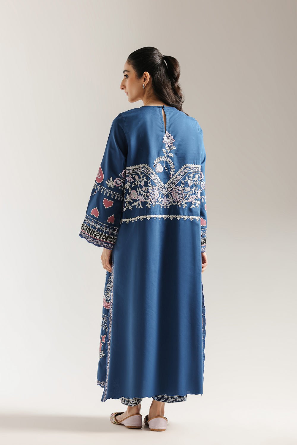 Ethnic | Rozana Collection 25 | Embroidered Dress 03A - is Royal Blue dress from Ethnic - Ladies Clothes - Maria Faisal