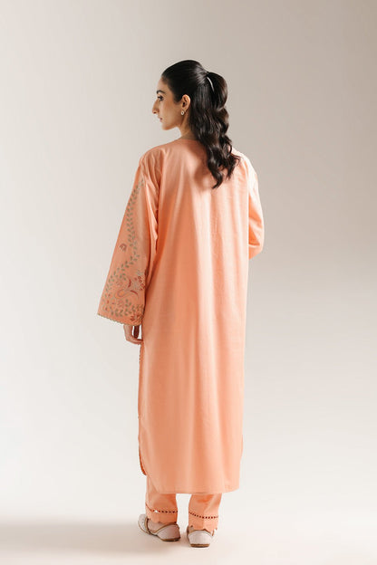 Ethnic | Rozana Collection 25 | Embroidered Dress 06A - is Pale Peach dress from Ethnic - Ladies Clothes - Maria Faisal