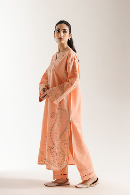 Ethnic | Rozana Collection 25 | Embroidered Dress 06A - is Pale Peach dress from Ethnic - Ladies Clothes - Maria Faisal