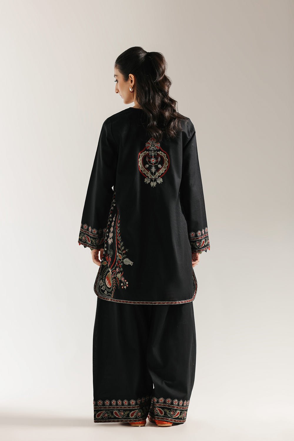 Ethnic | Rozana Collection 25 | Embroidered Dress 07A - is Black dress from Ethnic - Ladies Clothes - Maria Faisal