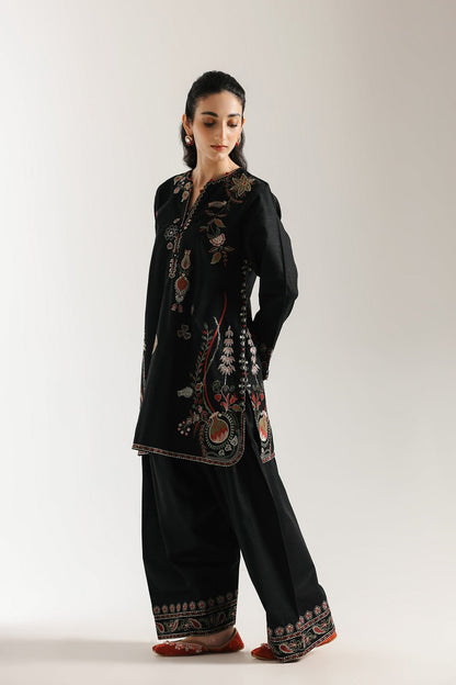 Ethnic | Rozana Collection 25 | Embroidered Dress 07A - is Black dress from Ethnic - Ladies Clothes - Maria Faisal