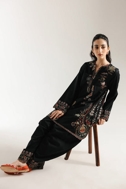 Ethnic | Rozana Collection 25 | Embroidered Dress 07A - is Black dress from Ethnic - Ladies Clothes - Maria Faisal