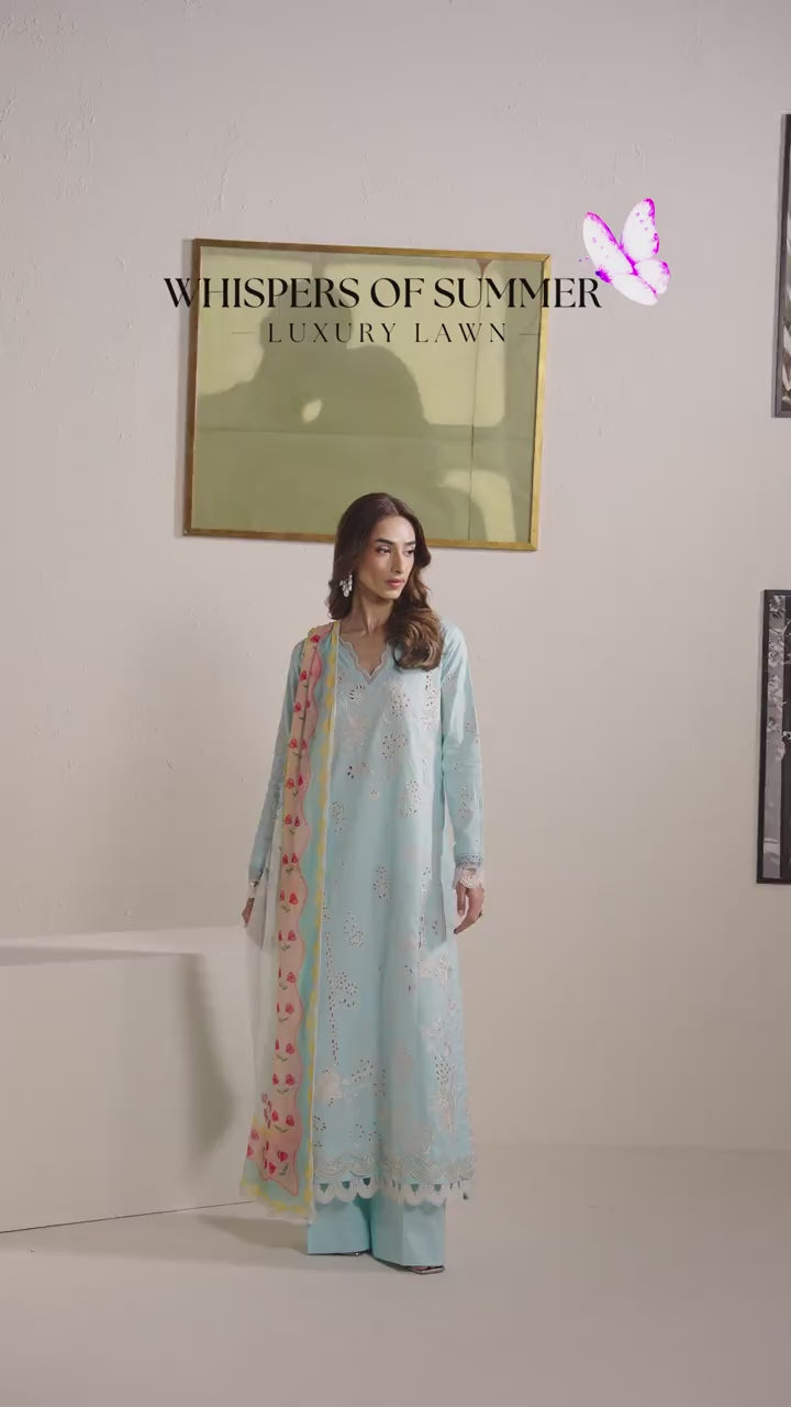 Neeshay | Whispers of Summer Luxury Lawn | SYLVIA - Luxury Dress - available at Maria Faisal in UK and USA.