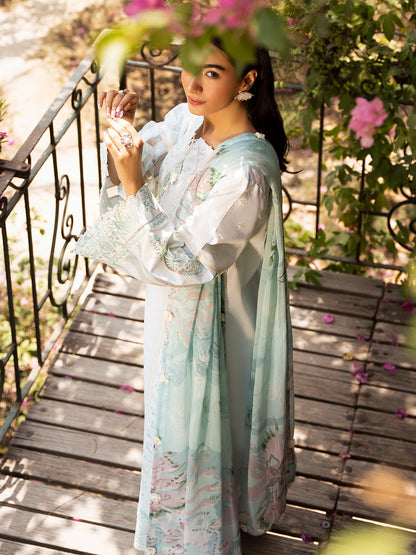 Izel | Dastak Luxury Lawn | FALAK - Ladies Clothes 