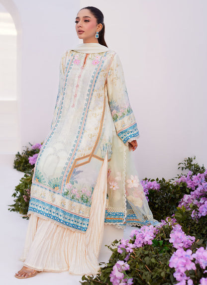 Farah Talib Aziz | Zaza Prints 24 | TURKISH AQUA SHIRT AND DUPATTA - Ladies Clothes - Maria Faisal