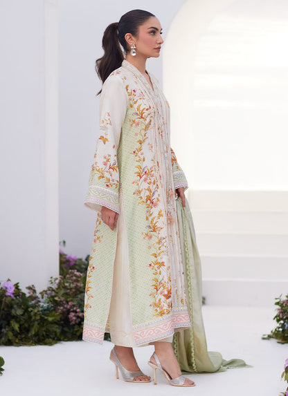 Farah Talib Aziz | Zaza Prints 24 | SAGE TRELLIS SHIRT AND DUPATTA - Ladies Clothes - Maria Faisal