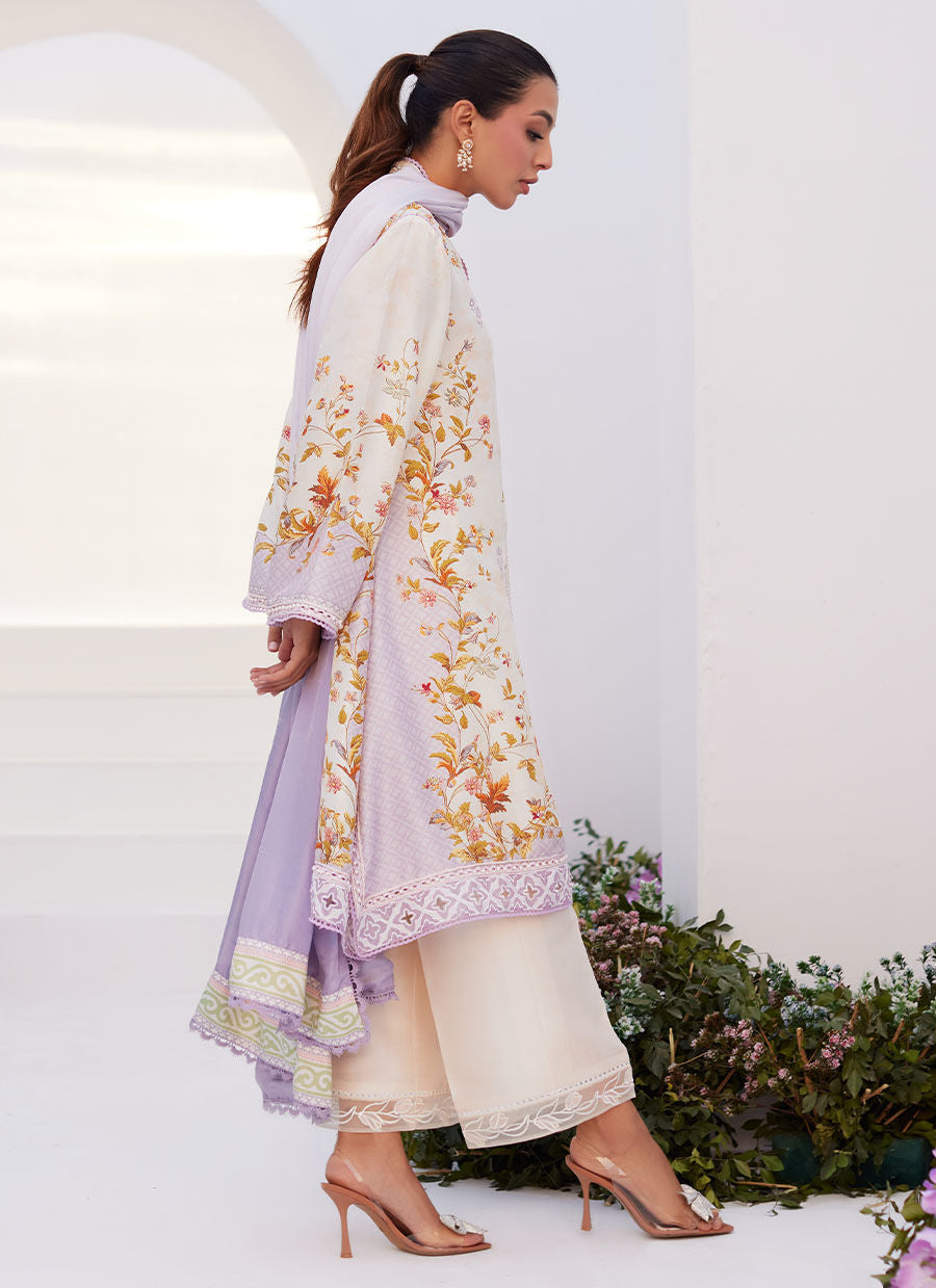 Farah Talib Aziz | Zaza Prints 24 | AMETHYST TRELLIS SHIRT AND DUPATTA - Ladies Clothes - Maria Faisal