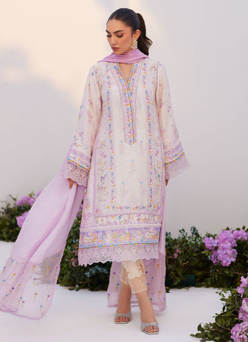 Farah Talib Aziz | Zaza Prints 24 | HEATHER LAVENDER SHIRT AND DUPATTA