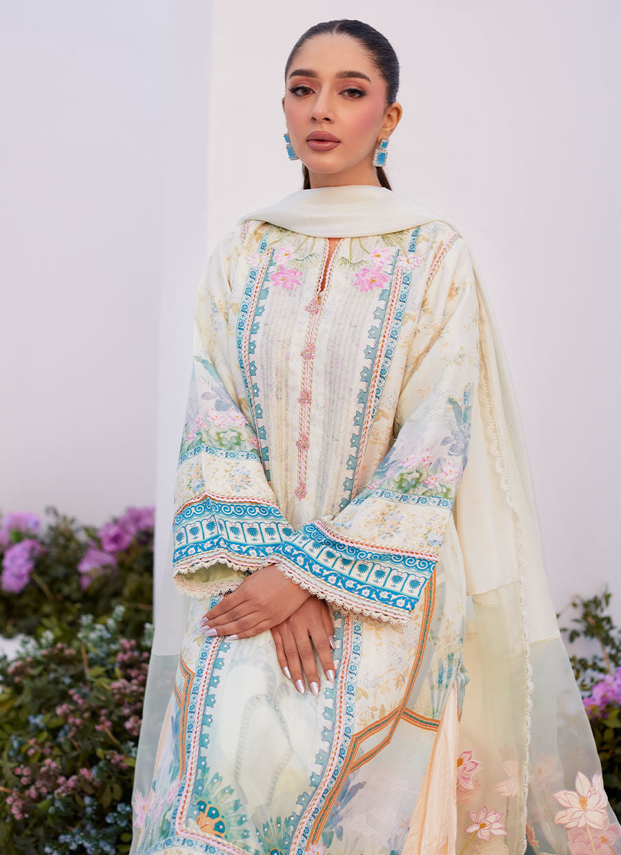 Farah Talib Aziz | Zaza Prints 24 | TURKISH AQUA SHIRT AND DUPATTA - Ladies Clothes - Maria Faisal
