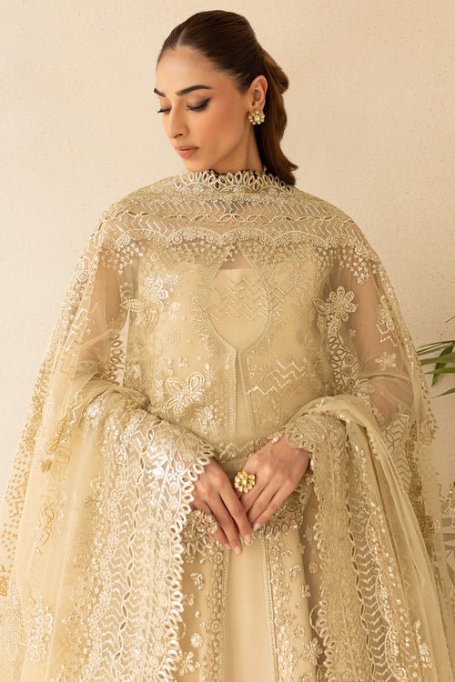 Farasha | Lu Zella Premium Formals 25 | Golden Aura - is Golden dress from Farasha - Ladies Clothes - Maria Faisal
