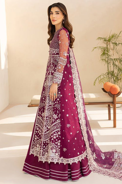 Farasha | Lu Zella Premium Formals 25 | Merlot Dust - is Magenta dress from Farasha - Ladies Clothes - Maria Faisal