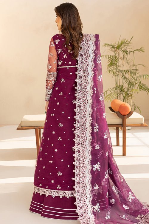Farasha | Lu Zella Premium Formals 25 | Merlot Dust - is Magenta dress from Farasha - Ladies Clothes - Maria Faisal