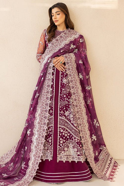 Farasha | Lu Zella Premium Formals 25 | Merlot Dust - is Magenta dress from Farasha - Ladies Clothes - Maria Faisal