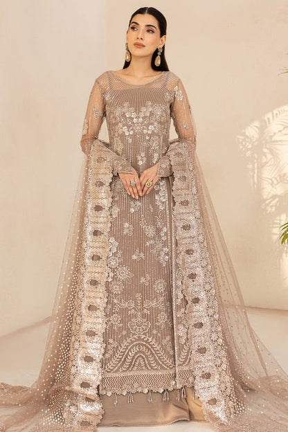 Farasha | Lu Zella Premium Formals 25 | Misty Grace - is Silver Gold dress from Farasha - Ladies Clothes - Maria Faisal