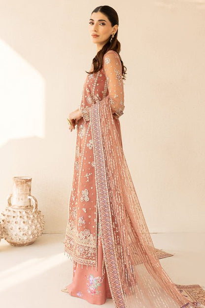 Farasha | Lu Zella Premium Formals 25 | Vintage Rose - is Peach dress from Farasha - Ladies Clothes - Maria Faisal
