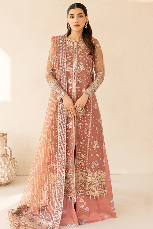 Farasha | Lu Zella Premium Formals 25 | Vintage Rose - is Peach dress from Farasha - Ladies Clothes - Maria Faisal