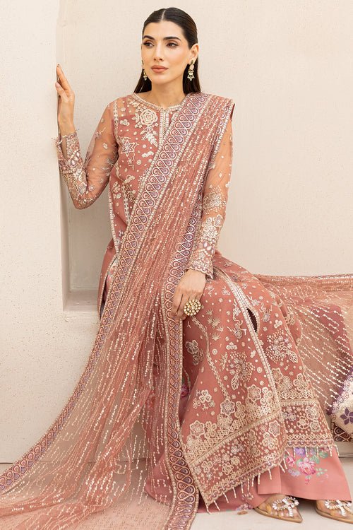 Farasha | Lu Zella Premium Formals 25 | Vintage Rose - is Peach dress from Farasha - Ladies Clothes - Maria Faisal
